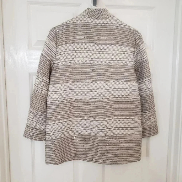 Chico's Tweed Look Neutral Color Jacket w/Sequin - Picture 2 of 7